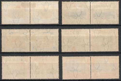 SOUTH WEST AFRICA 1926-27 DEFINITIVE SET OF 6 PAIRS MM. SACC 75-80. CAT R8710. (2023-25)
