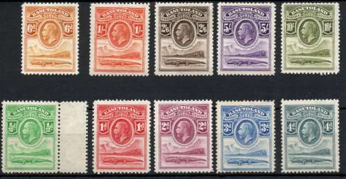 Basutoland 1933 King George V definitive set of 10 mounted mint. SG 1-10. CAT £325. (2018)