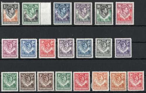 Northern Rhodesia 1938 defin set of 21 very fine lightly mounted mint. SG 25-45. Cat £250. (2018)