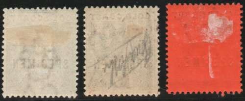 Gold Coast 1902 KEVII 5/-, 10/- & 20/- specimen stamps mounted mint. SG 46s-48s.
