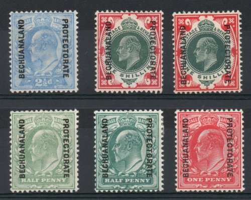 Bechuanaland 1904-13 KEVII set of 6 mounted mint. SG 66-71. Cat £144. (2018)