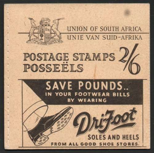 South Africa 1935 2s6d booklet complete unexploded. SG SB9. Cat £350. (2018)