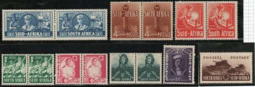 SOUTH AFRICA 1941-42 LARGE WARS SET OF 8 LMM. (6 pairs & 2 singles) SACC 87-94. CAT R945. (2019-20)