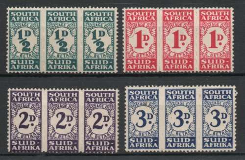 South Africa 1943-44 postage due set of 4 units mounted mint. SACC 30-32. Cat R1690. (2019-20)
