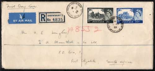 Great Britain 1955 QEII high value def on 2 plain fdc's 1/9/55 & 23/9/55. SG 536-539. Cat £1500