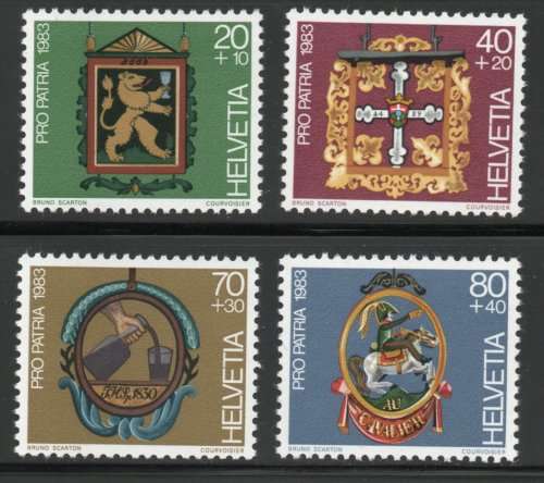Switzerland 1983 Pro Patria set of 4 unmounted mint. SG 1056-1059. Cat £5,90. (2013)