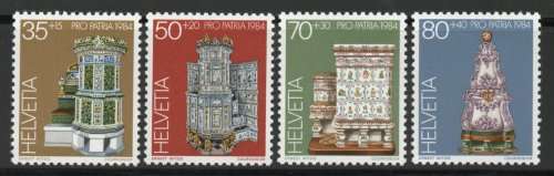 Switzerland 1984 Pro Patria Tiled Stoves set of 4 unmounted mint. SG 1070-1073. Cat £6,40. (2013)