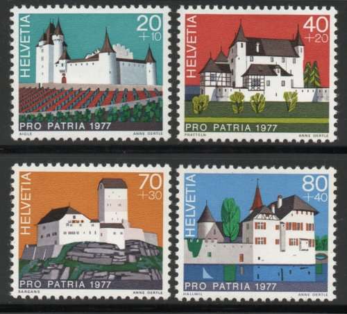Switzerland 1977 Pro Patria set of 4 unmounted mint. SG 932-935. Cat £5,90. (2013)