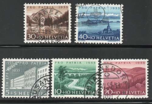 Switzerland 1955 Pro Patria set of 5 very fine used. SG 562-566. Cat £23,95. (2013)