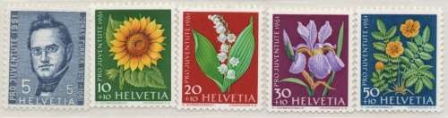Switzerland 1961 Pro-Juventute set of 5 unmounted mint. SG J187-J191. Cat £4,80. (2013)