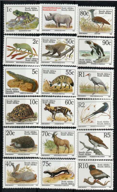 South Africa 1993 defin set of 18 unmounted mint. SACC 825-842. SG 804-820.