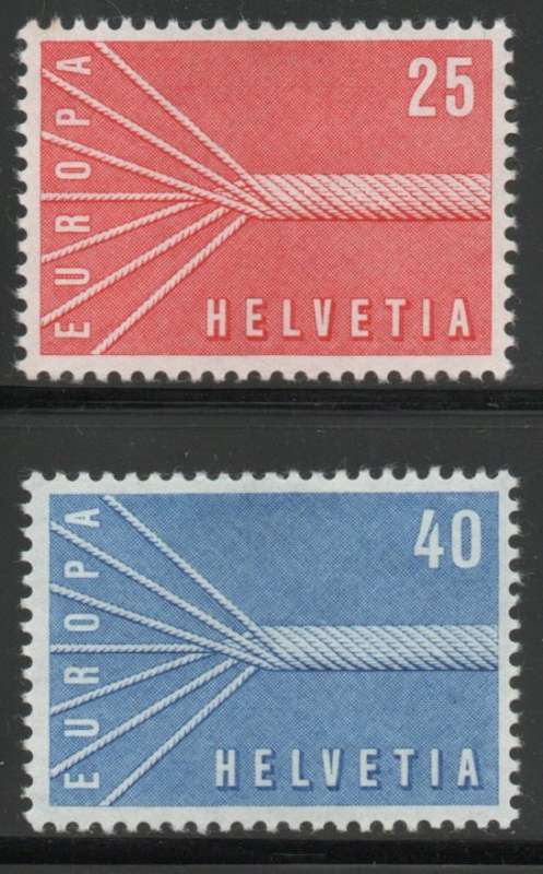 Switzerland 1957 Europa set of 2 lmm. SG 585-586. Cat £5,95. (2013)