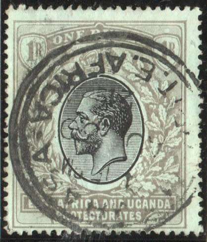 Kenya Uganda Tanganyika 1912-24 defin 1r good used. SG 53. CAT £4,25 (2018)