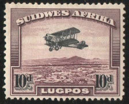 South West Africa 1931 Airmail issue 10d single lmm. SACC 102