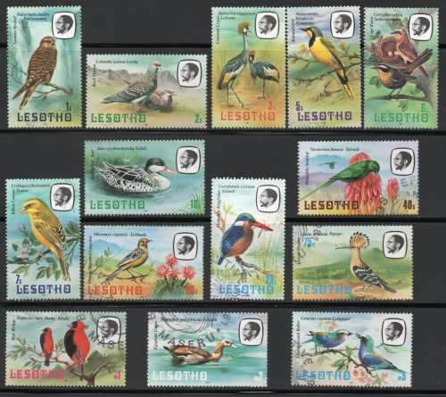 Lesotho 1981 birds set of 14 very fine used. SG 437-450. Cat £9,50 (2014)