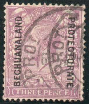 Bechuanaland 1925 KGV defin 3d magenta? unlisted colour very fine used. SACC 89 var.