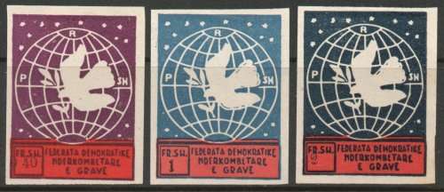 Albania People's Republic 1946 International Women's Congress part set of 3 lmm. Cat £10,85. (2013)