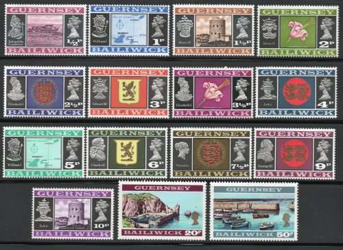 Guernsey 1961 Decimal defin set of 15 umm. SG 44-58. Cat £5,60 (2013)