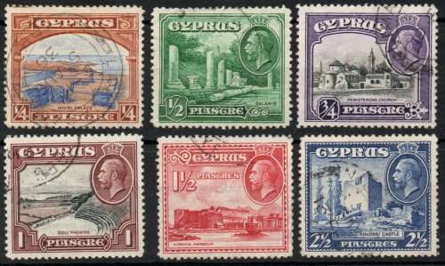 Cyprus 1934 Defin short set of 6 to 2½pi very fine used. SG 133-138. Cat £8,40. (2018)