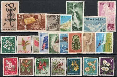 New Zealand 1960 Definitive set of 23 lightly mounted mint. SG 781-802. Cat £48. (2018)