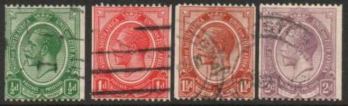 South Africa 1913 KGV set of 4 coil stamps very fine used. SACC 17-20. Cat R282. (2019-20)