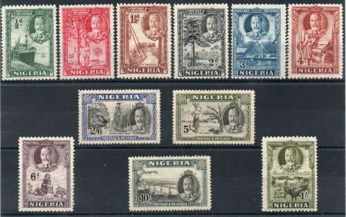 Nigeria 1936 KGV defin ½d - 10/- mounted mint. SG 34-44. Cat £130.50 (2018)