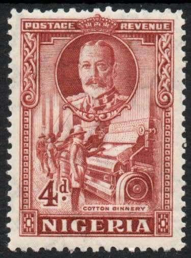 Nigeria 1936 KGV defin 4d red-brown mounted mint. SG 39. Cat £2,25 (2018)