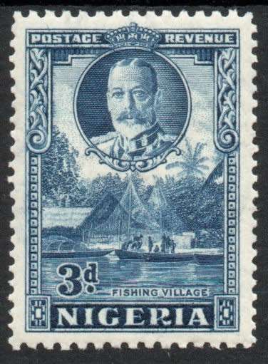 Nigeria 1936 KGV defin 3d blue mounted mint. SG 38. Cat £2 (2018)