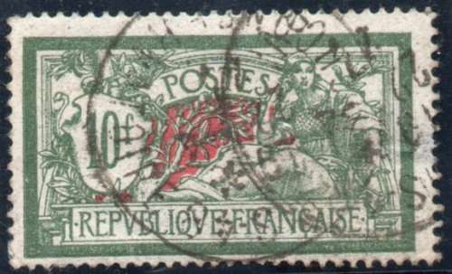 France 1920 Defin 10f green & red fine used. SG 431. Cat £20 (2015)