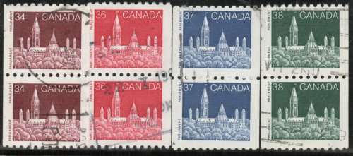 Canada 1985 Definitive coil set of 4 in pairs very fine used. SG 1158-1160b. Cat £8 (2013)