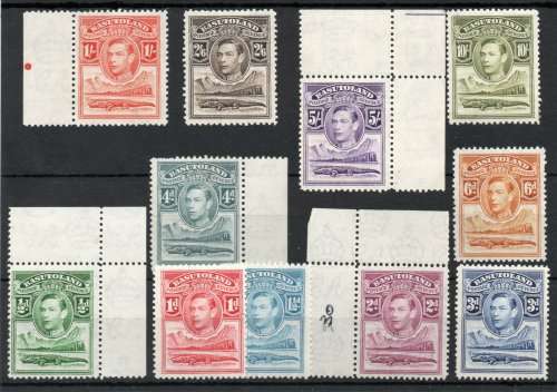 Basutoland 1938 defin set of 11 lightly mounted mint. SACC/SG 18-28. Cat R3176/£130(2022)