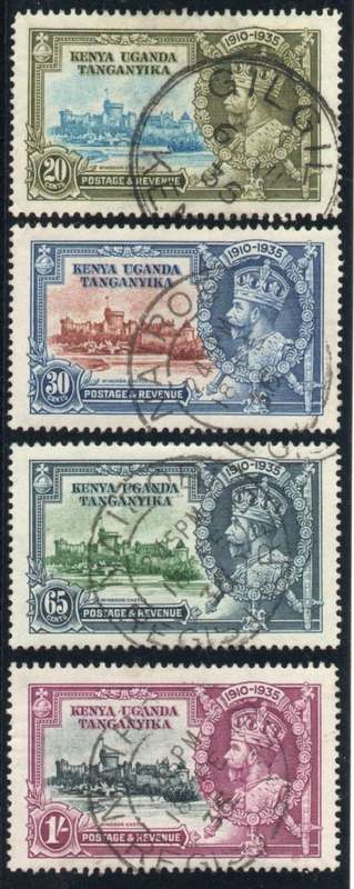 Kenya Uganda Tanganyika 1935 Silver Jubilee set of 4 vfu. SG 124-127. Cat £10,50 (2018)
