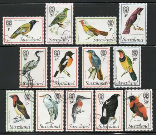 Swaziland 1976 Birds part set of 13 very fine used. (1c - 50c) SG 236-248. Cat 23,70 (2018)