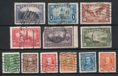 Canada 1935 Definitive set of 12 fine - very fine used. SG 341-351, 355. Cat £27 (2018)