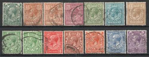 Great Britain 1924-26 Defin set of 12 very fine used. Wmk Block Cypher. SG 418-429. Cat £60 (2018)