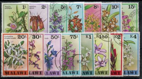 Malawi 1979 Orchids set of 15 very fine used. SG 577-591. Cat £22 (2018)