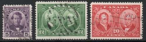 Canada 1927 Confederation Historical Issue set of 3 very fine used. SG 271-273. Cat £19 (2018)