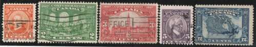 Canada 1927 "60th Anniv of Canada Confederation" set of 5 very fine used. SG 266-270. Cat £17 (2018)