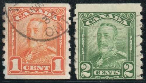 Canada 1928-29 Definitive coil set of 2 very fine used. SG 286-7. Cat £36 (2018)