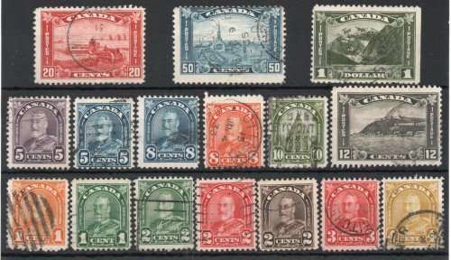 Canada 1930-31 Definitive set of 16 fine used. SG 288-303. Cat £90 (2018)