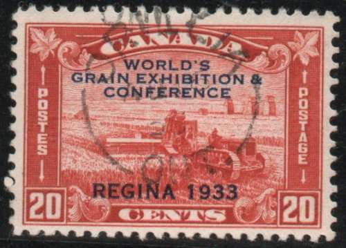 Canada 1933 "World's Grain Exhibition and Conference Regina 1933" 20c red vfu. SG 330 Cat £14 (2018)