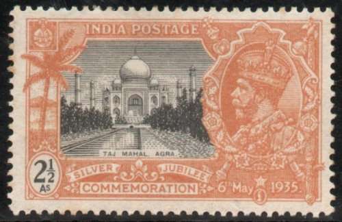 India 1935 Silver Jubilee 2½a black & orange lmm. SG 244. Cat £11 (2018)