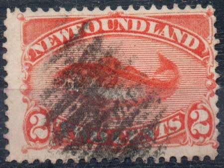 Canada Newfoundland 1887 Atlantic Cod 2c orange-vermillion fine used. SG 51. Cat £7,50 (2018)