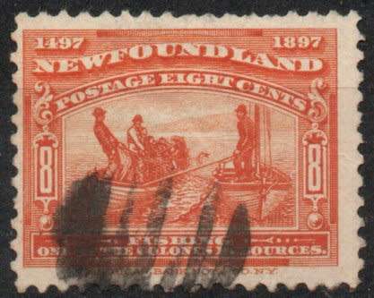Canada Newfoundland 1897 Definitive 8c orange very fine used. SG 72. Cat £9,50 (2018)