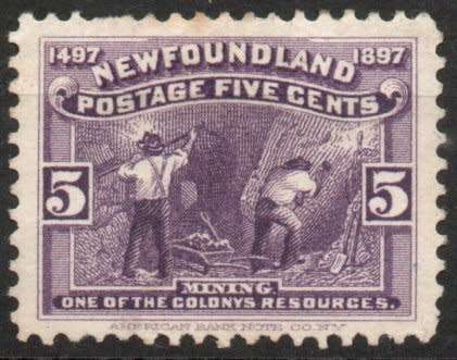 Canada Newfoundland 1897 Definitive 5c violet mint no gum. SG 70. Cat £14 (2018)