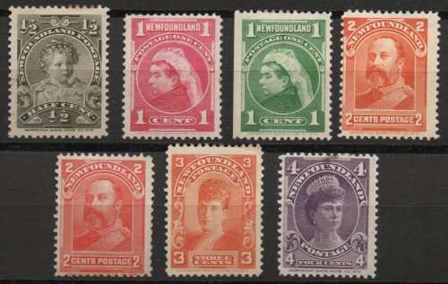 Canada Newfoundland 1897 Royal Family Issue short set mint. SG 83-89. Cat £124,75 (2018)