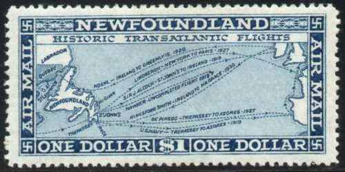 Canada Newfoundland 1931 Air $1 deep blue with wmk mounted mint. SG 197. Cat £80 (2018)
