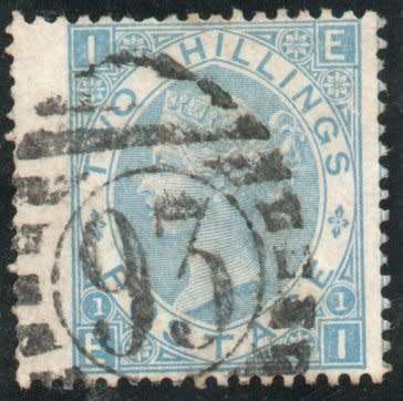 Great Britain 1867-80 QV 2/- pale blue very fine used. SG 120. Cat £275 (2018)
