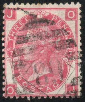 Great Britain 1867-80 QV 3d rose plate 7 very fine used. SG 103. Cat £70 (2018)
