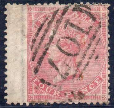 Great Britain 1855-57 QV 4d rose-carmine wmk Large Garter fine used. SG 66. Cat £150 (2018)